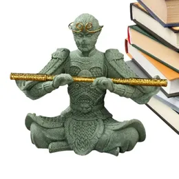 Чайные домашние животные зеленый песчаный камень обезьяна король питомец Zen устанавливает фигурку фигурки китайского чая