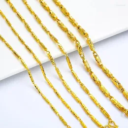 Catene pure placcate reali 999 oro 18k Non sbiadire mai il colore tutta la collana esagonale per uomini doni da donna solida