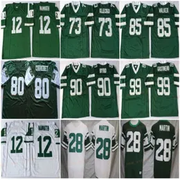 1989 2004 Ретро футбол 12 Joe Namath Jerseys 73 Joe Klecko 99 Марк Гастино 90 Деннис Берд 85 Уэсли Уокер 28 Кертис Мартин 80 Уэйн Чребет сшил винтаж