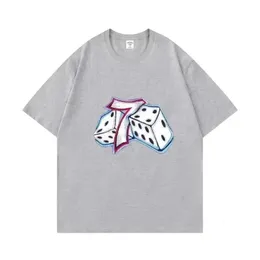 Y2K Европейская и американская летняя мода с короткими рукавами персонализированная печать повседневная топ-футболка пара спортивная одежда улицы 240511