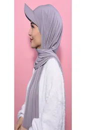 Musilm Women Chiffon Hijab с базовой шачкой Летние виды спорта с хиджабами, готовыми носить мгновенный спорт 220610GX3598041