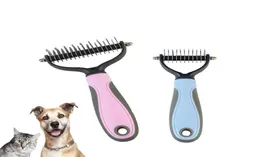 Haustiere Beauty Tools Pelz Knoten Cutter Hundepfeiler Schuppenwerkzeug Haustierkatze Haarentfernung Kammpinsel zweiseitige Haustierprodukte ZXF816720521