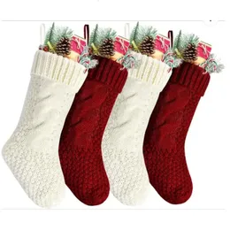 Presente de estoque de Natal de alta qualidade Sacos personalizados Decorações de tricô Xmas Socking GRANDE SOCKS decorativo 1102