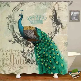 Shower Curtains Vintage Peacock Curtain Modern Beautiful Feather Waterproof Bathroom Decor 3D Animal Pattern Print Gifts