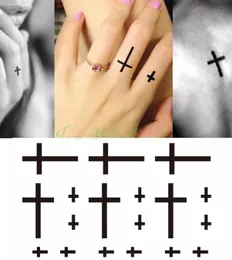 Vattentät tillfällig tatuering klistermärke Small Cross Sun and Moon on Finger Ear Tatto Flash Tatoo Fake Tattoos for Girl Women Men C18122864671