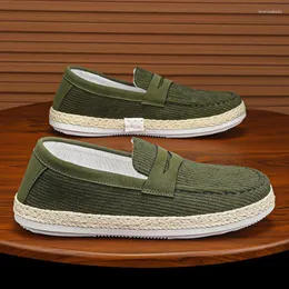 Sıradan Ayakkabı Erkekler İçin Bahar Yaz Nefes Alabilir Yeşil Loafers Düşük Slip-On Zapatos Mokasines de Hombre
