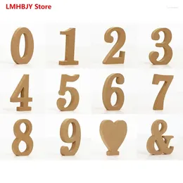 Dekoracyjne figurki LMHBJY 1PC 10 cm Liczby kolorów drewna 0-9 Drewniane DIY Arabskie Numeral