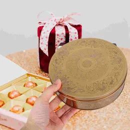 Garrafas de armazenamento Caixa de bolo Biscoits Biscoitos Pan Case de metal vazio Treat Chocolate pode com tampa contêineres de plataforma