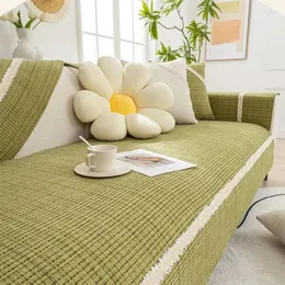 كرسي يغطي Cotton Flax Sofa Cushion Chenille Antiskid Cover Universal لجميع موسم Bordure Couch