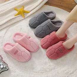 Slippers Women's Autumn And Winter Indoor Wool Warm Cute Home Couple Cotton Non-slip Plush Chaussons Plats