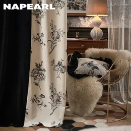 Curtain NAPEARL 2024 High Quality Splicing Printed Floral Panel Window Drapes Tulle Sheer Yarn Living Room Bedroom Decor 1PC