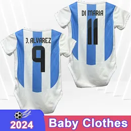 2024 Di Maria Baby Ubrania Oct Jerseys Martinez Romero de Paul Mac Allister J.Alvarez Tagliafico Home Football koszulki
