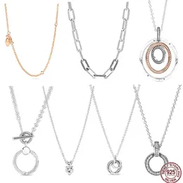 925 silver fit pandoras necklace pendant heart Fine Chain Necklace Premium Jewelry