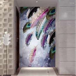 배경 화면 Wellyu Papel de Parede Custom Wallpaper 3D 거실 벽화 Serenity Zhiyuan 대나무 현관 통로 벽 종이 가정 장식 벽화