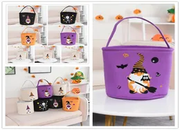 Party Halloween Pumpkin Bucket Cartoon Ghost Witch Handbag Polyester Candy Basket Festival Gift Spiders Bag2863403
