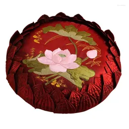 Pillow Embroidered Lotus Meditation Futon Pray Hassock Round Chinese Style Detachable