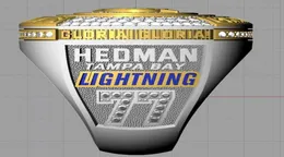 Hedman 2020 Tampa Bay Cup Team Ship Ring Gloria con scatola di legno Sport Fan Souvenir Regalo all'ingrosso Drop Shipping6217879