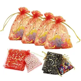 Jewelry Drawstring Cute Pouch Bags Small Wedding Party Favor Package Transparent Dry Flower Charm Christmas Candy Chocolate Packing Bag 1207