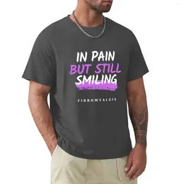 Herrtankstoppar i smärta men fortfarande leende fibromyalgi medvetenhet t-shirt koreansk mode kawaii kläder t skjortor för män