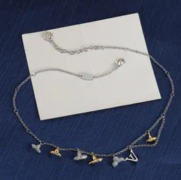 Designer Classic Alphabet Flower Four-Leaf Clover Halsband Diamond Pendant Necklace Jewelry Gift
