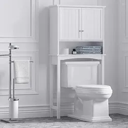 Aufbewahrungsboxen Toilettenschrank Organizer Einstellbare Regale moderner Stil hochwertiger langlebiger Badezimmerregal Weiß 9 "D x 24" W 62 "H