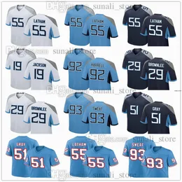 2024 Драфт № 7 Футбол 55 JC Latham Jerseys 93 T'vondre Sweat 51 Cedric Grey 29 Джарвис Браунли -младший