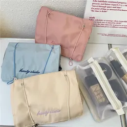Depolama Çantaları 4in1 Kozmetik Organizatör Çantası Kawaii Çıkarılabilir Makyaj Taşınabilir Yıkama Büyük Kapasiteli Tuvalet Ayırma Seyahat