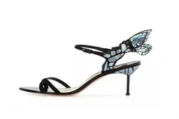 Sexy Angel Wing Sandals Women Butterfly High Heels Bombas de verão Torno