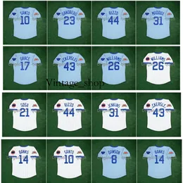 Vin 1970 년대 100 번째 야구 저지 Ryne Sandberg Ron Santo Anthony Rizzo Greg 31 Maddux Mark Grace Eckersley Billy Williams Sammy