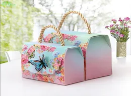20pcs Gift Bags with Handles Butterfly Flowers Dessert Paper Candy Boxes Wedding Decoration Marriage Beautiful Gift Wrap9433507