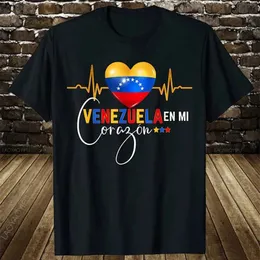 T-shirty męskie Wenezuela en el corazon wenezuelan duma grafika t shirts mężczyzna unisex bawełna T koszule moda ropa hombre t240510