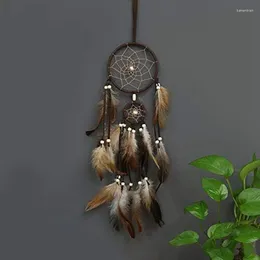 Figurine decorative Dream Catcher Brown Living Room for Wall Hanging Decoration Festival Regalo facile Installazione