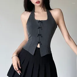 Frauen Tanks Coquette Corset Trashy Crop Clode Top Sommer Japaner 2000er Jahre Style Y2K Casuales Tank Camisetas für Frauen Ropa Sexys Körper