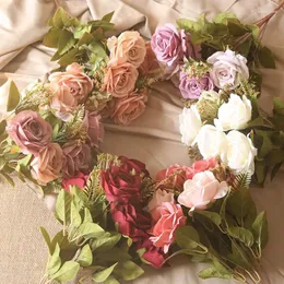 زهور الزهور حفنة اصطناعية من الهلال الورود الزفاف ديكور ديكور باقات الحرير المزيفة