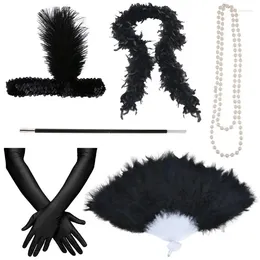 Party Supplies PESENAR High Quality 1920s Gatsby Costume Feather Boa Accessories Kit Fancy Dress LOT