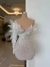 Landebahn -Kleider High Fashion Leaf Design kurzärmeliges Cocktailkleid Dubai Ein ärmlicher Taillenballkleid einzigartiger Rückzugsort für Schulabschlussfeier Newl2405