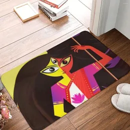 카펫 행복한 Navratri Face 힌두교 인도 신 Gods Durga Mata Non-Slip Carpet Doorormat Living Room Bath Mat 입구 문 양탄자