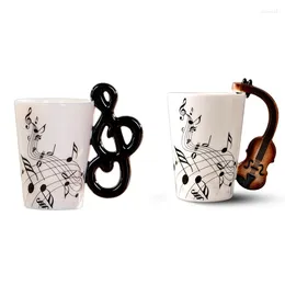 Кружки 2pcs Ceramic Cup Personality Mug Уникальный музыкальный инструмент подарок - примечание для скрипки