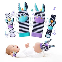 Baby Infantt Wrist Rattle Socks Toys 012 meses menino menino aprendendo brinquedo Desenvolvimento educacional Early Cute
