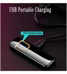 Novelty Electric Touch Sensor Cool Lighter FingerPrint Sensor USB Raddbara bärbara vindtäta tändare Smokin9065874