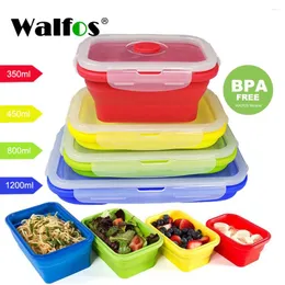 Dinnerwaren Walfos Klappern Silicon Lunch Box Lagerbehälter Küche Mikrowellengeschirr tragbarer Haushalt Outdoor