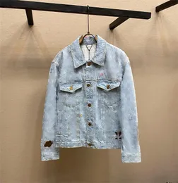 24SS Tyler Men's Pluz Size Jackor Menskvinnor Casual Fashion Designers Blue Denim Jacket Lovers Coat Overized Printed Top Clothes