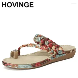 Lässige Schuhe flache Sandalen Sommer Boho Strasskleid Komfort Offener Gummi