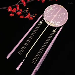 장식 인형 Aqumotic 중국 팬 Tuanfan 원형 뷰티 음모 술 팬 달 모양 1pc Hanfu 액세서리 고대 의류 소녀