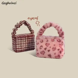 Bolsa de ombro de bolsa Handbag Lovely Leopard Flap zipper Design Sweet Soft Moda High Street Kawaii Girls Korean Chic