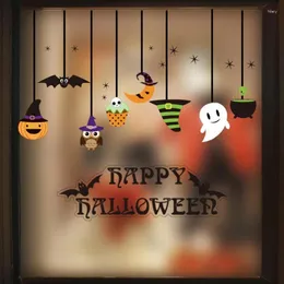 Fönsterklistermärken härlig pumpa vägg halloween butik glas klistermärke sovrum borttagbart dekal hallowmas dekor