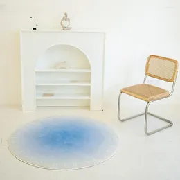Teppiche nordischer Stil runder Verlaufsboden Teppichpo Requisiten Einzigartige nicht rutschflauschige große Fläche Matten Schlafzimmer Dekorative