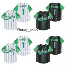 فين فيلم Hardball #1 Jarius G-Baby Evans White Dewayne Warren خياطة Kekambas Film Black White Baseball Jerseys Size S-XXXL