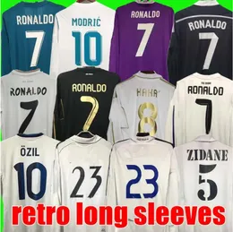 Retro Real Madrids Soccer Soccer a maglia lunga camicie da calcio Guti Ramos Seedorf Carlos 10 11 12 13 14 15 16 17 Ronaldo Zidane Raul 00 01 02 03 04 05 06 07 Finals Kaka 8888888