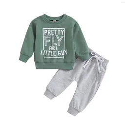 Giyim Setleri Toddler Erkekler Uzun Kollu Mektup Baskı Üstler ve Pantolon 3 Pantolon Çocuk Çocuklar Erkekler Kış Track Takım Kadife Takip Boy Boy